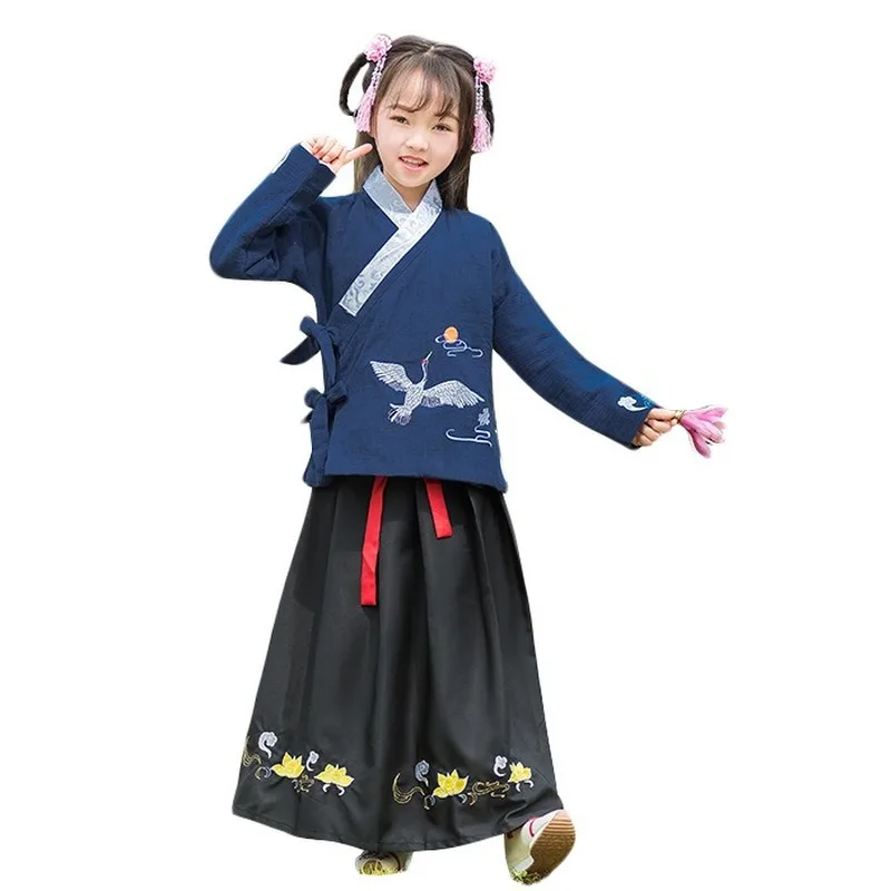 

New Chinese School Clothes Spring and Summer Single Children's Chinese School Clothes Traditional Chinese Style Hanfu Costumes