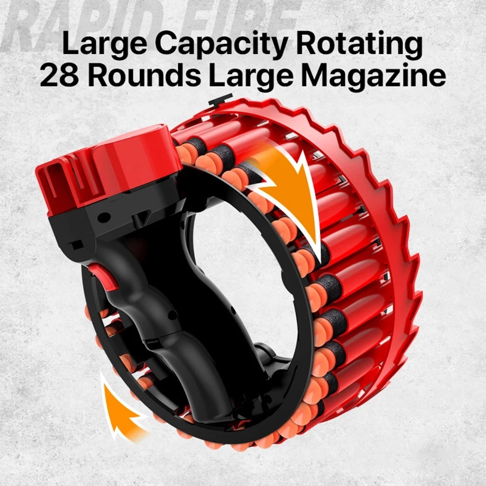 Игрушечный пистолет JTY Электрический вращающийся ручной 28 шт. высокоскоростной