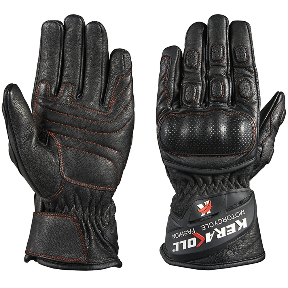 DUHAN Motorcycle Winter Gloves Moto Racing Gloves Breathable Moisture Wicking Keep Warm Full Finger Genuine Leather