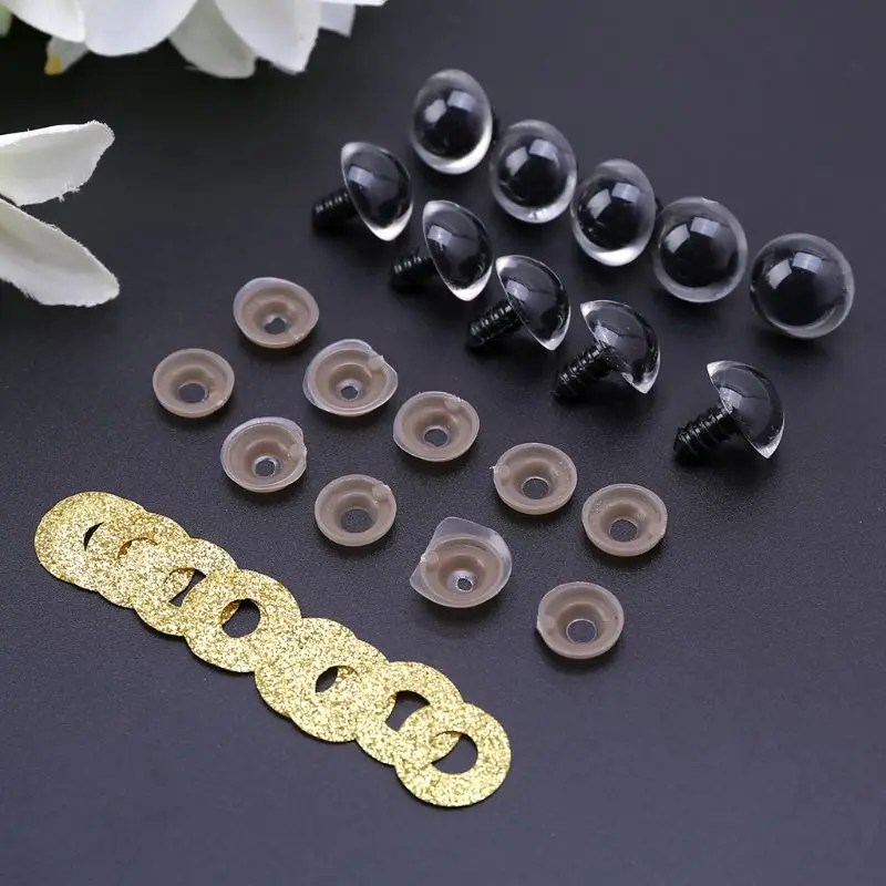 10 шт./компл. 18 мм Крошечные Круглые Безопасность глаза Пластик блеск игрушка с