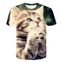 new design 3d printed animal lively persian cat t shirt cool and breathable boutique childrens t shirt toddler fun baby clothing