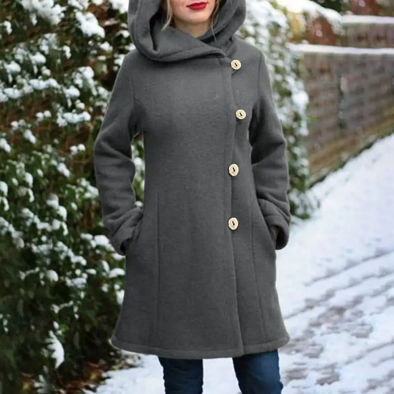 

Длинные зимние куртки с капюшоном большого размера, теплые пальто, женские пушистые куртки 2021, модные повседневные толстовки на пуговицах, ...