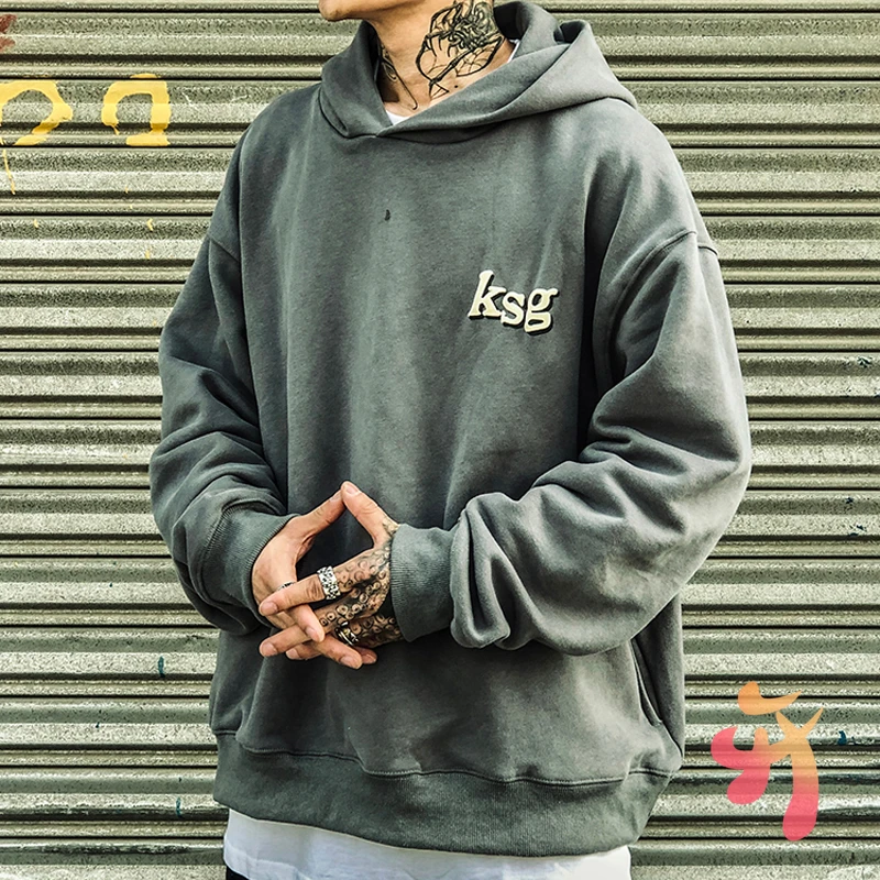 

CPFM.XZY KANYE Толстовка KSG пенопластовые буквы пуловер с капюшоном Канье уличная Свободная Повседневная Толстовка