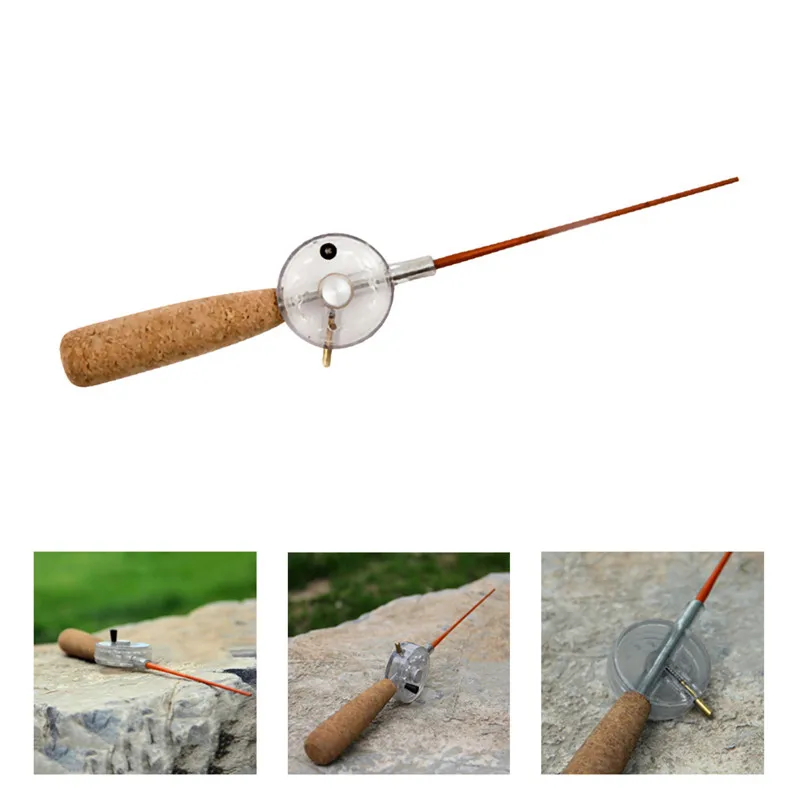 1 шт. в наличии Мини Телескопическая углеродное волокно легкая ледовая Удочка с