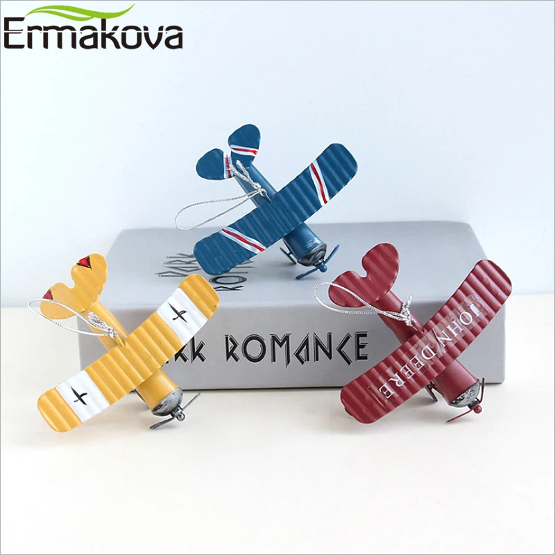 Ермакова мини модель аэроплана самолет фигурка биплан ремесла детский подарок