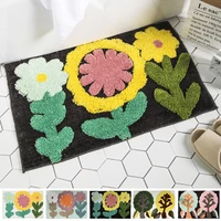 40x60cm floral throw rugs vintage small area rug faux shaggy floor carpet for living room bedroom decoration anti slip bath mat