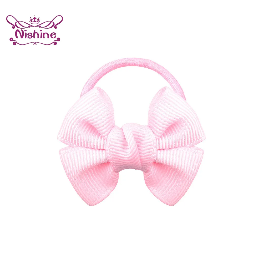 

Nishine 1.7 Inches Candy Color Grosgrain Ribbon Bowknot Infant Hair Rope Cute Handmade Bows Elastic Hairband Baby Girls Headwear