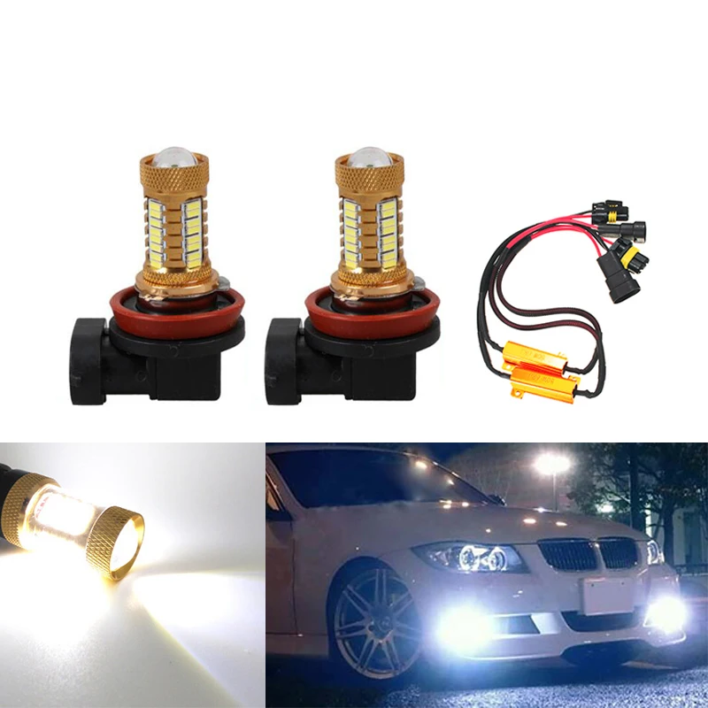 2x 1200Lm Canbus H11 H8 светодиодный автомобильный светильник s лампы 9006 HB4 белые дневные