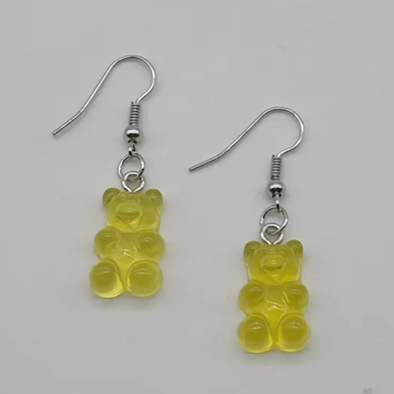 Женские Мультяшные милые полимерные серьги цветные животные медведь высокое
