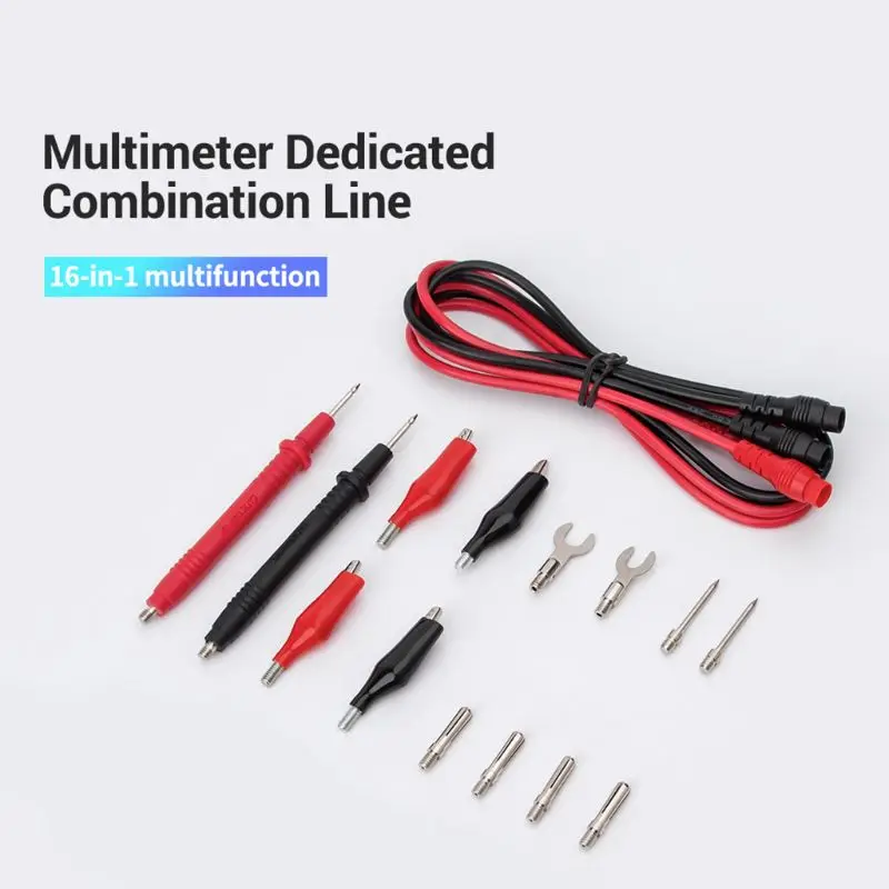 

16pcs/set Universal Digital Multimeter Test Leads Probe 90cm Needle Tip Probe Pin Wire Pen Cable Test Line Assortment Kit