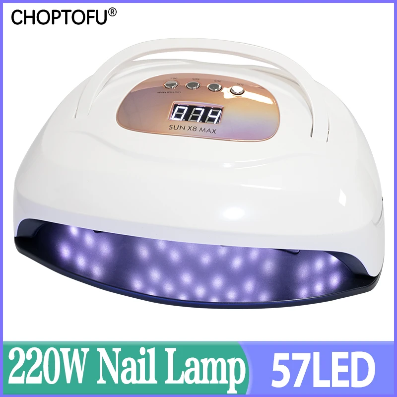 

SUN X8 Max Upgrade Nail Dryer Powerful 220W 57LED UV Lamp Large Space Nail Lamp Professional Quick Dry Lamp For Drying Nails
