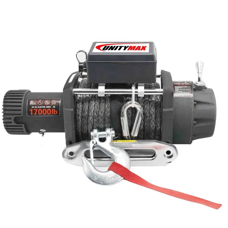 

Electric winch for 4x4 off road synthetic rope with 17000lbs car universal winch big power