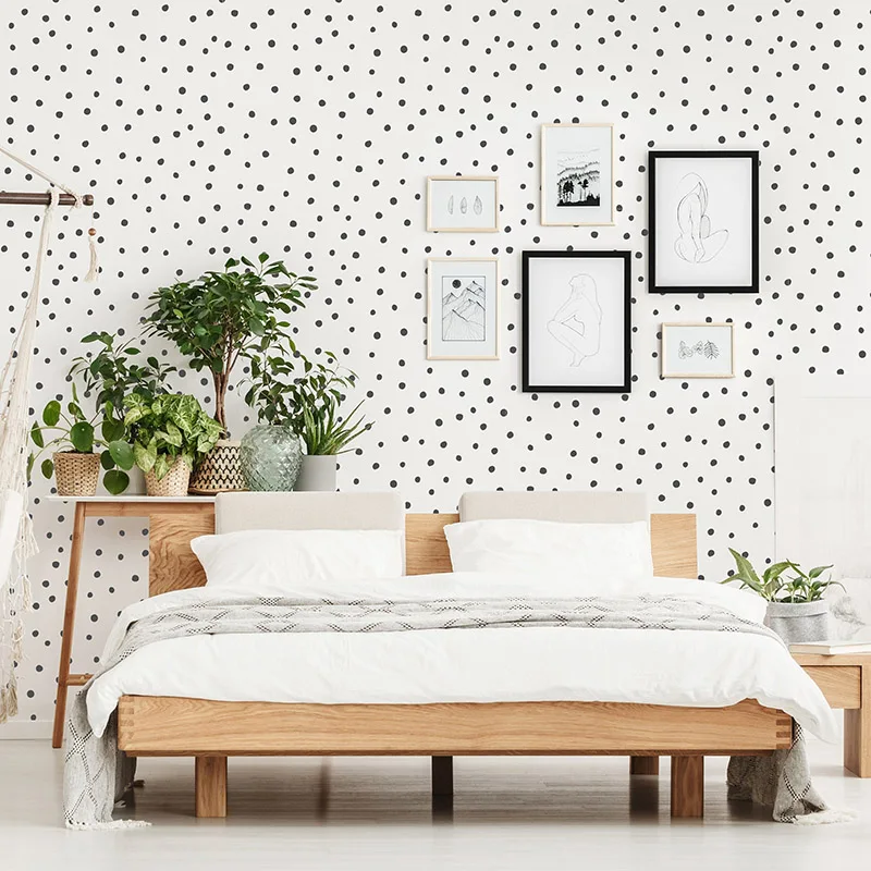 Set 124Pcs Irregular Polka Dot  Wall Sticker Baby Nursrey Kids Room Hand Drawn Polka Dot Wall Decal Bedroom Playroom Viny Decor