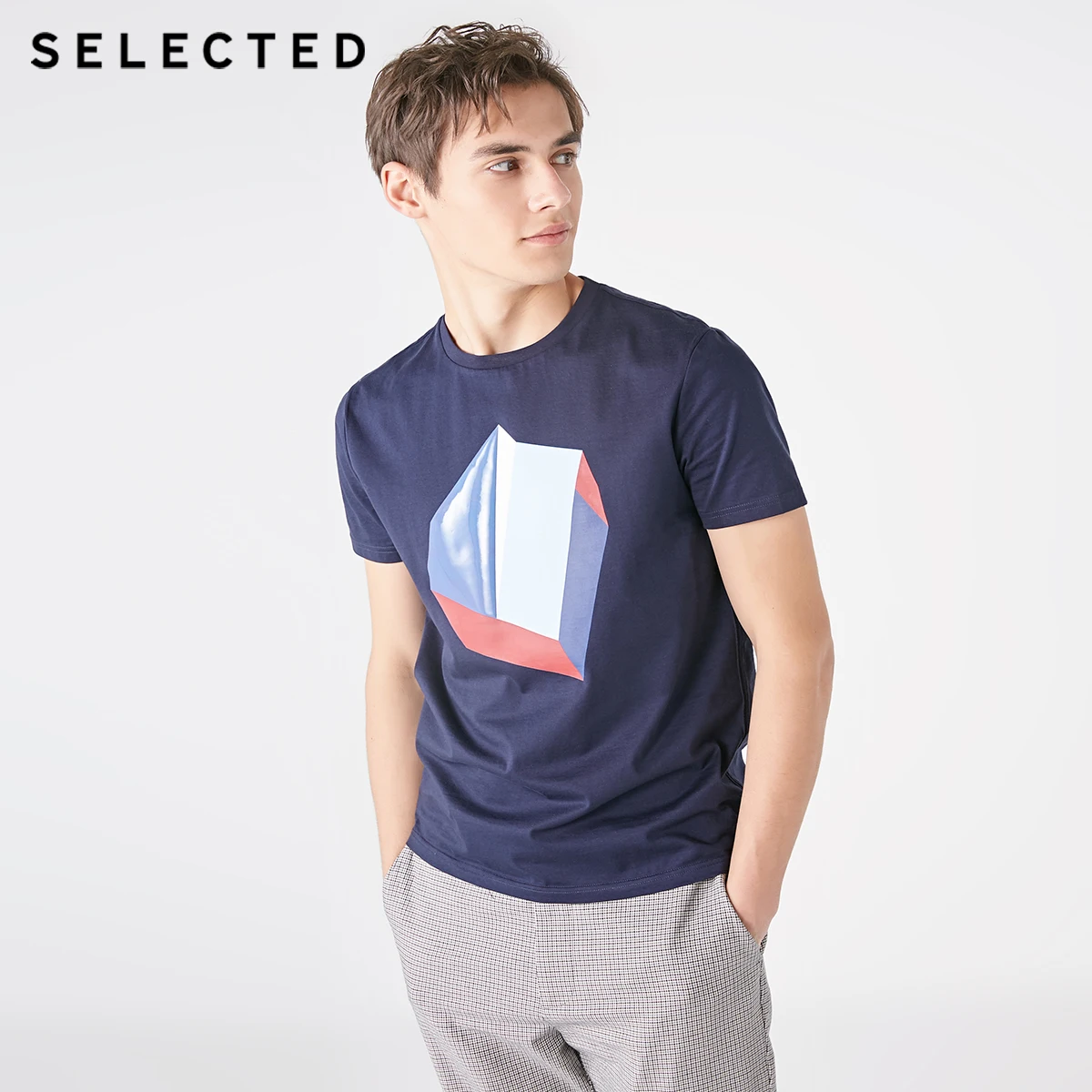 Мужская футболка с короткими рукавами из 100% хлопка принтом S | 419101517|Мужские