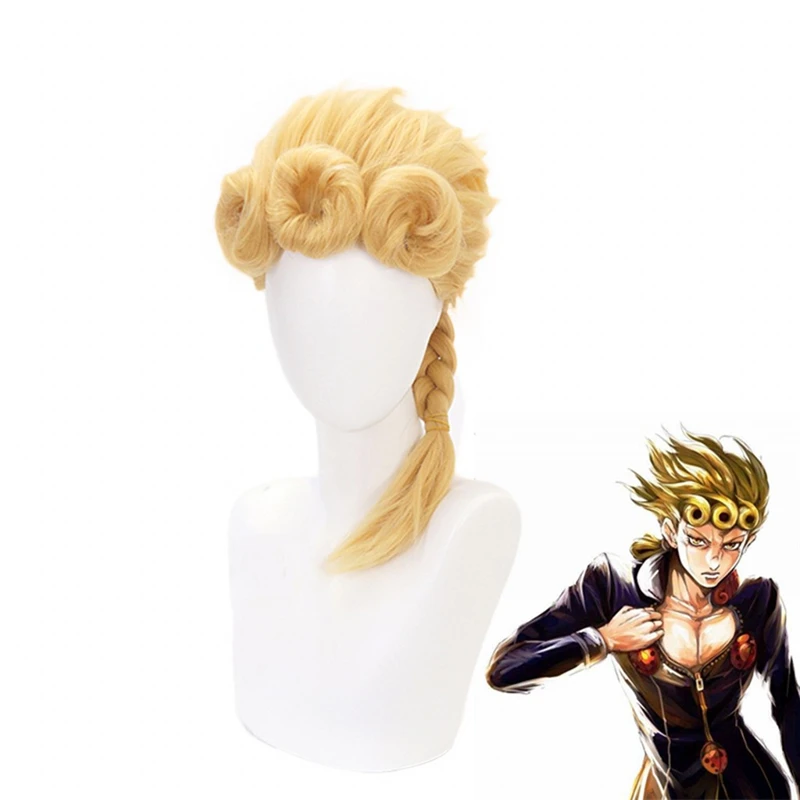 

Jojo's Bizarre Adventure Giorno Giovanna Golden Wig Cosplay Costume Giogio Styled Hair Wig for Halloween Role Play