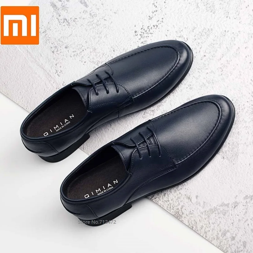 Мужские повседневные кожаные туфли Xiaomi qimian мягкая кожа наппа Воловья эластичная