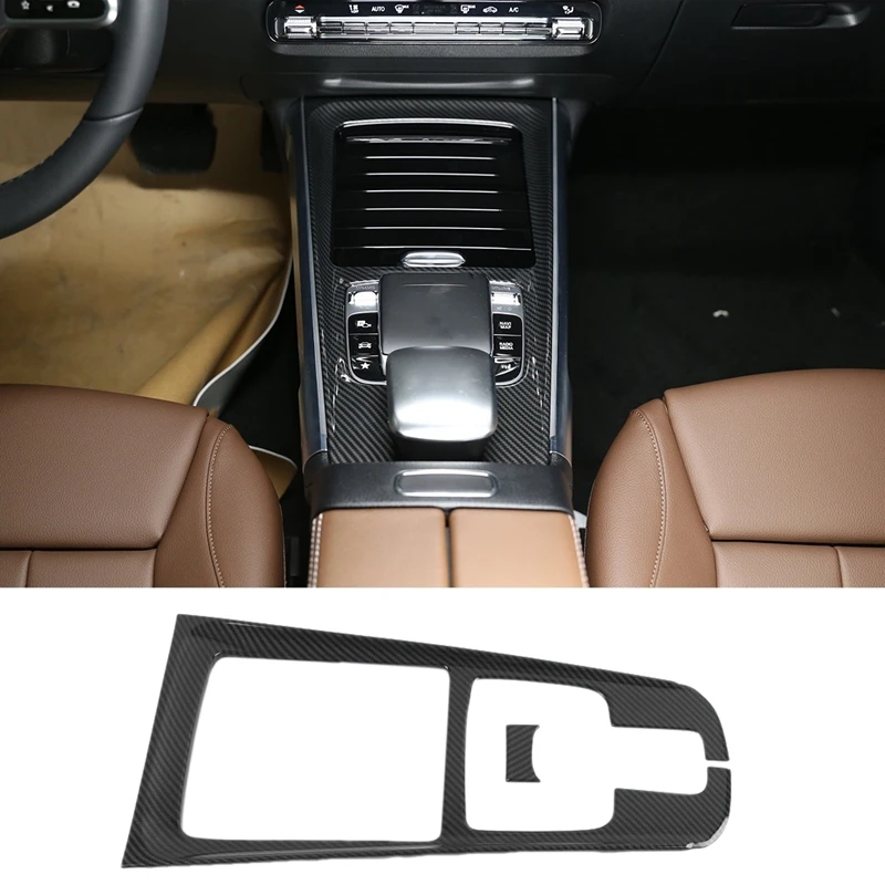 

for Mercedes Benz GLA Class H247 2020-2021 Carbon Fiber Style Central Gear Shift Water Cup Holder Panel Cover Trim