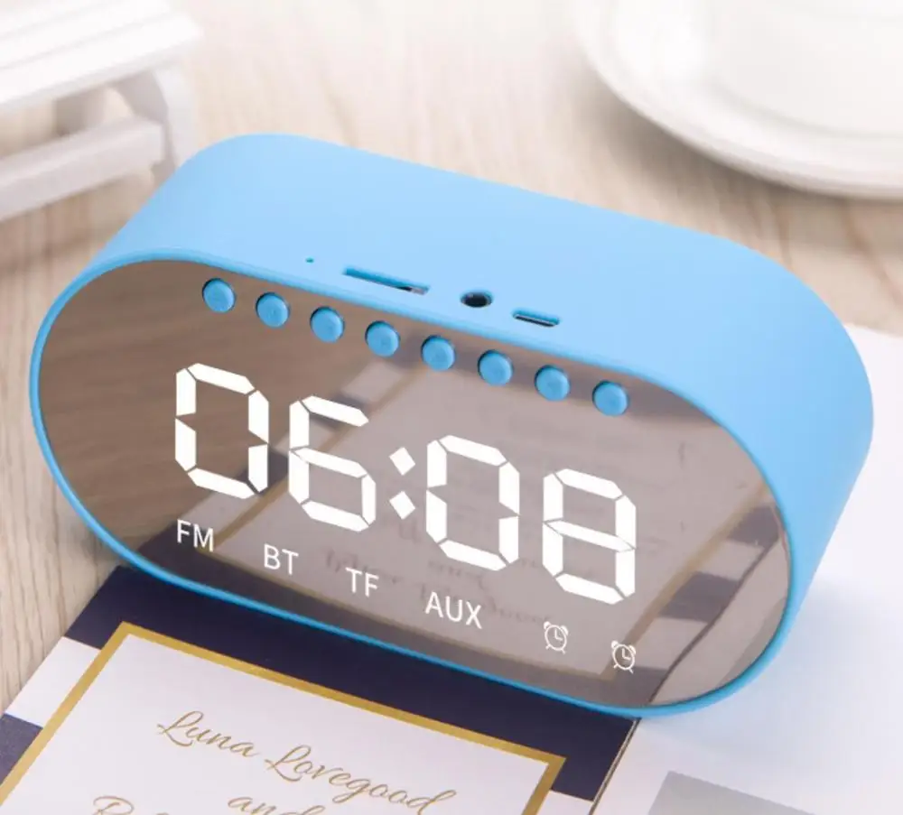 

Часы Bluetooth динамик мини Зеркало экран домашний светодиодный Будильник карта маленький аудио мобильный телефон беспроводной сбор вещания