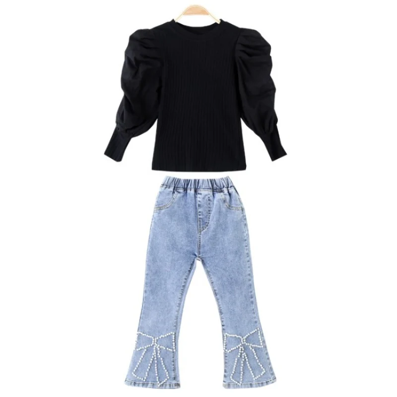 

Girls Suits Sweatshirts+ Pants Sets Kids 2021 Scoop Spring Autumn Cotton Long Sleeve High Quality Teenagers Sport Tracksuits Ou