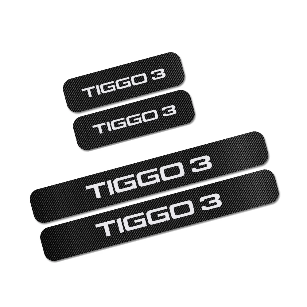Buy 4Pcs Car Door Sill Plate Stickers For CHERY TIGGO 3 4 5 7 PRO 8 Auto Threshold Protector Decals Tuning Accessories on