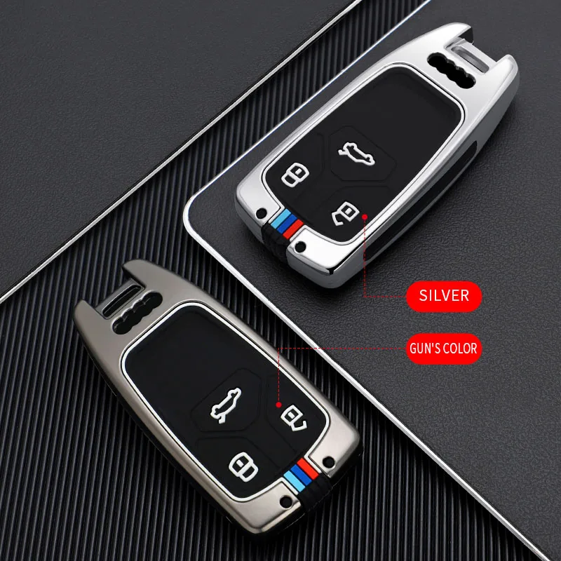

Free Shipping Zinc Alloy Key Case For Audi A5 S5 Q7 SQ7 A4L 2016 2017 2018 2019 3 Buttons Key Remote control shell replacement