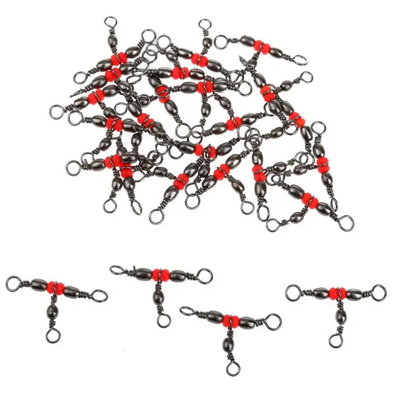 25pcs 3-Way Stainless Steel Fishing Swivels Triple Tool | Спорт и развлечения