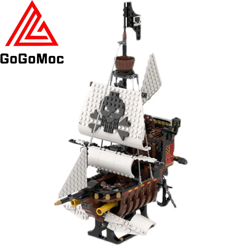 

Модель корабля Sky Pirates, скелет, строительные блоки Moc, черный жемчуг, призрак, лодка, креативный Морской парусник, игрушки для детей, подарки