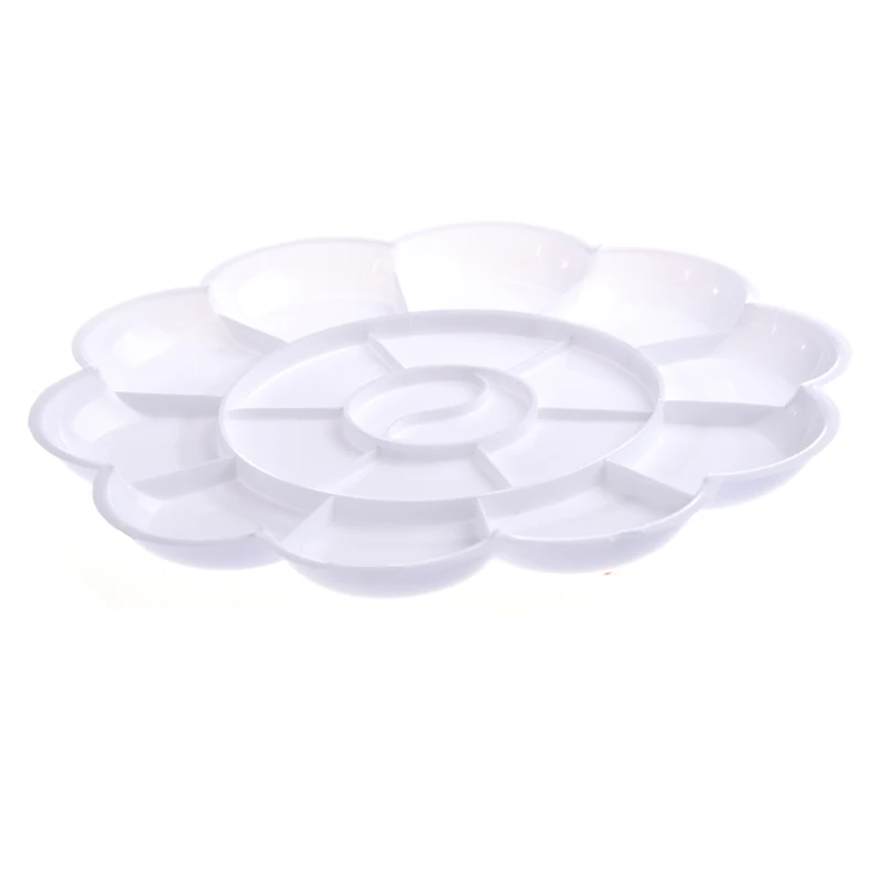 

White Plastic 18 Compartments Watercolor Paint Tray Mixing Palette