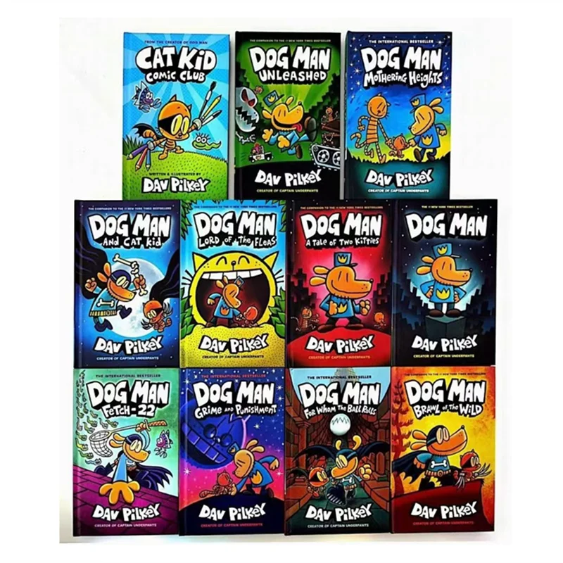 

11 Books/Set The Adventures of Dog Man The Epic Collection 1-11 English Kids Child Hilarious Humor Novel Manga Comic Book New