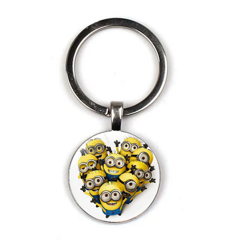 9 Despicable Me Minion Action Movie Glass Cabochon Keychains for Kid - Цвет: 9
