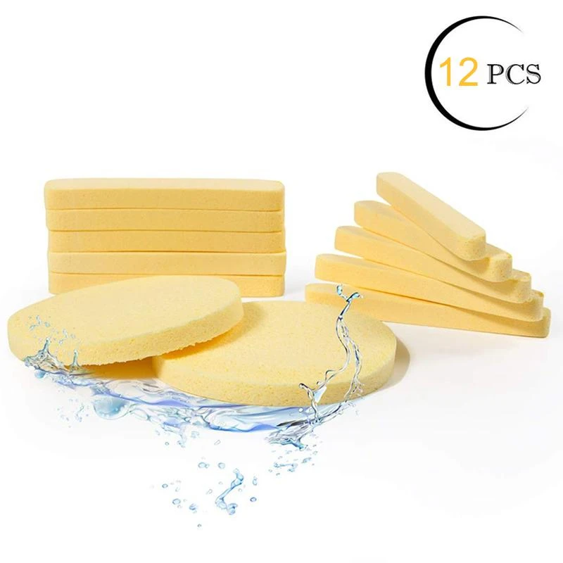 12 шт. Мягкий косметический спонж для очищения кожи очищающее средство лица