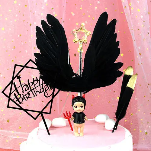 1 шт. белое черное Розовое перо украшение для торта вилка вечеринки принцесса