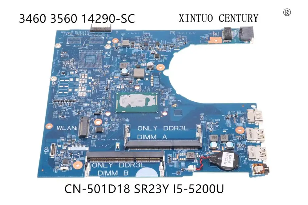CN-501D18 501D18 для Dell Latitude 3460 3560 материнская плата ноутбука 14290-SC 448.05708.00SC W/ SR23Y i5-5200U 100%