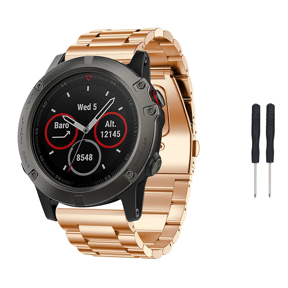 Metal Watch band Stainless Steel Bracelet Strap For Garmin Fenix 6X/5X Plus/Fenix 3/3 HR/D2/Descent Mk1 GPS Smart Watch Accessry