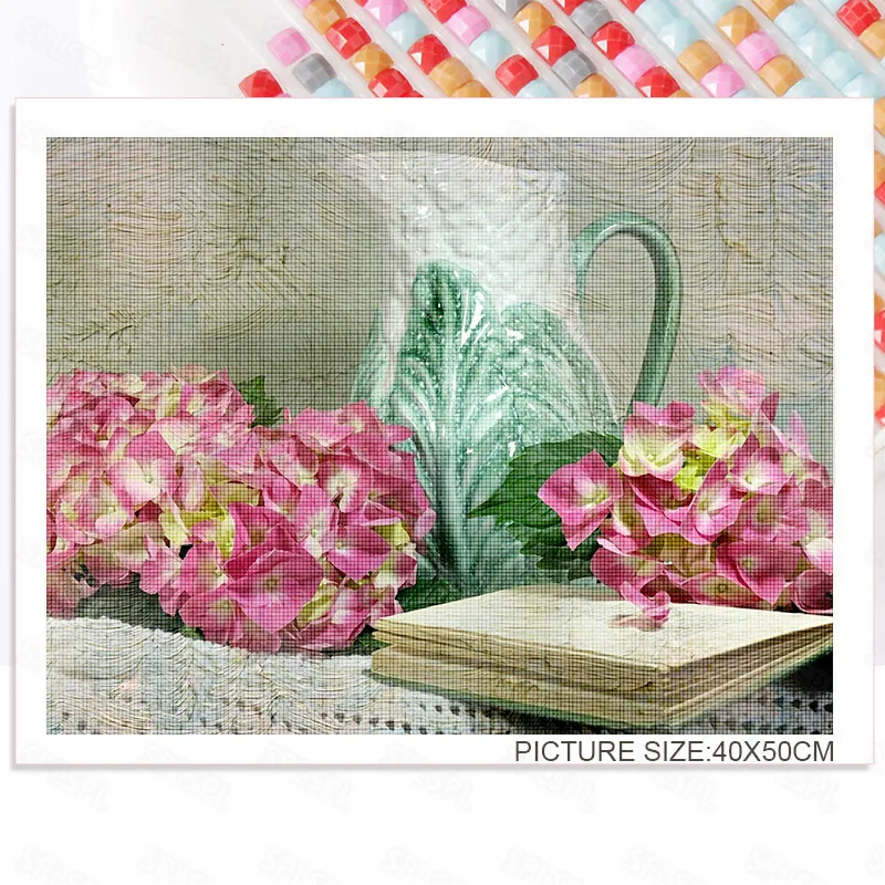 

Diy Diamond Painting Light Luxury Flowers Fruit Living Room Bedroom Decoration Painting Creative Porch Corridor Hanging Painting