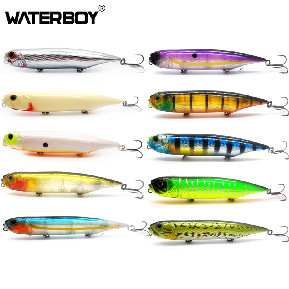 

WATERBOY TW , 12 см, 21 г, приманка для карандашей, для морской воды, для рыбки, собаки, погремушки, искусственная липкая приманка, 3 крючка, жесткая ры...