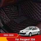 Автомобильные коврики, кожаные Коврики для автомобиля, для Peugeot 206, 2004, 2005, 2006, 2007, 2008