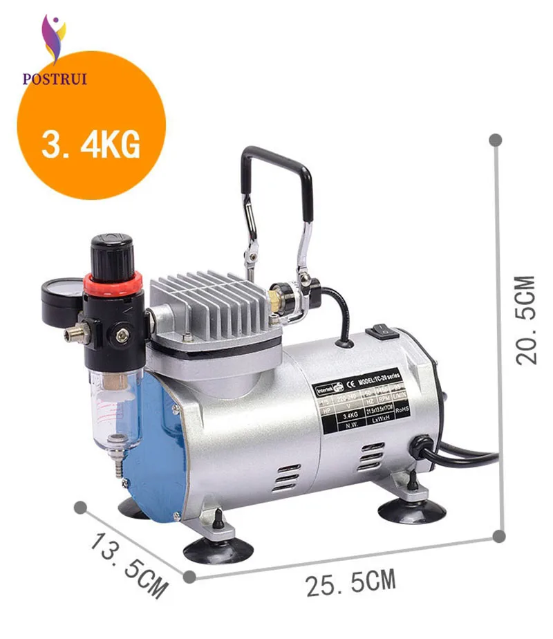 TC 20B 220 В 23 25 л/мин 1/5Hp маленький воздушный компрессор вакуумный насос герметичный