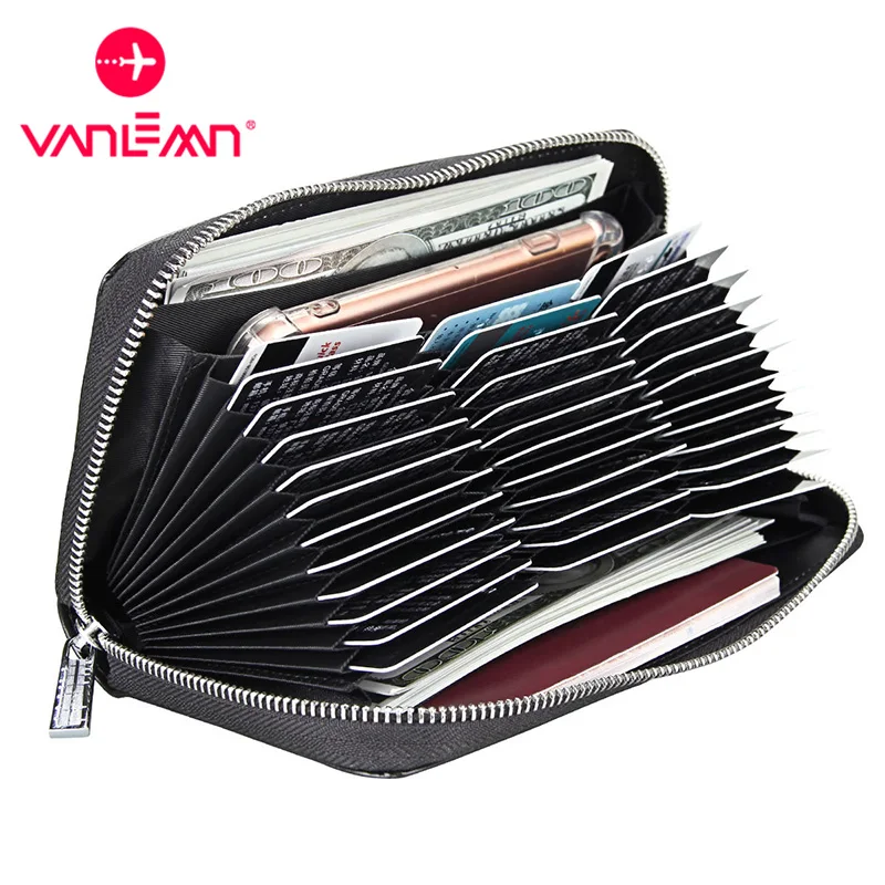 Кожаный чехол с отделением для кредитных карт и Rfid защитой мужчин женщин кошелек