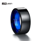 JQUEEN 10 мм классические черные синие 100% вольфрамовые карбидные кольца для мужчин обручальные кольца полировочное вольфрамовое стальное кольцо Прямая поставка