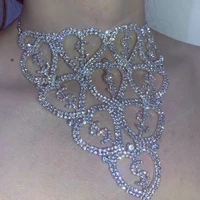 novelly rhinestone heart dollar sign bib choker necklace christmas jewelry for women crystal rich collar choker accessories gift