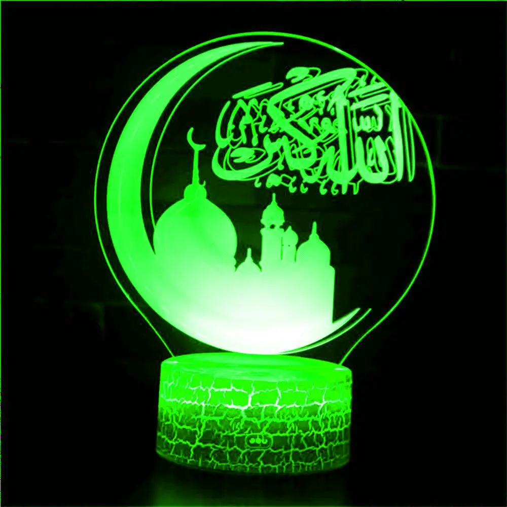 

Eid украшение Мубарак исламский ночник Рамадан Kareem украшение Исламская мусульманская Вечеринка ИД Мубарак подарок 3D светодиодный USB Настоль...