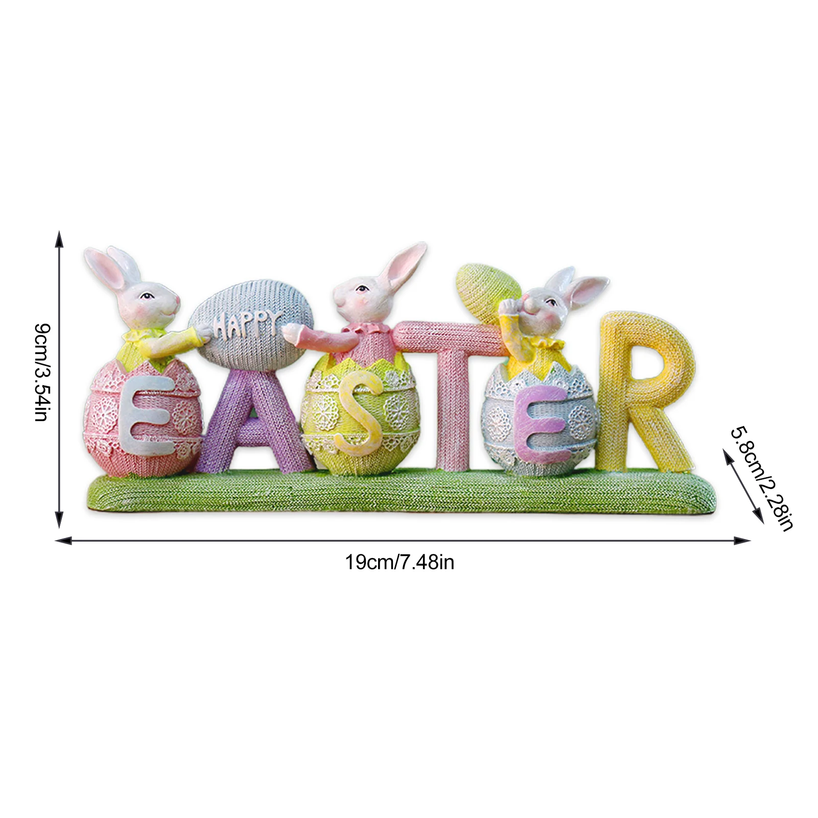

Happy Spring Easter Bunny Egg Cute Resin Craft Desk Ornaments Living Room Home Decoration Gifts Easter Figurines