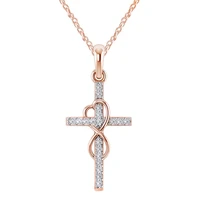 elegance cross pendant necklaces for womenmen trendy classic zircon necklace jewelry gift