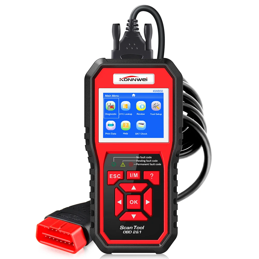 KONNWEI KW850 obd2 автоматический диагностический сканер полный OBD 2 OBDII код считыватель сканер автомобильный диагностический инструмент может один клик I/M