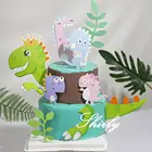 Украшение для торта в виде динозавра на день рождения, динозавр какр, Топпер, сафари, день рождения, джунгли, вечеринка на день рождения, декор для вечеринки, дети, мальчик, любимый