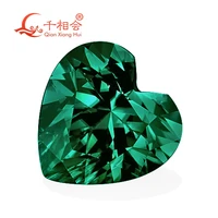 green color heart shape sic material moissanite loose gem stone qianxianghui
