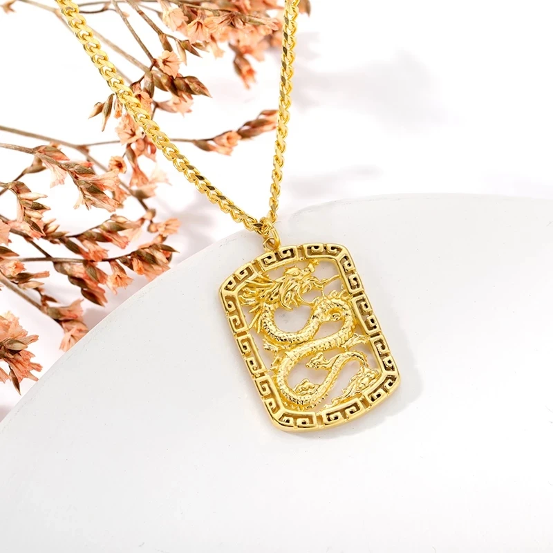 Ожерелье с подвеской в виде дракона для женщин чокер из нержавеющей стали