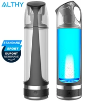 althy pem hydrogen rich water bottle generator h2 maker lonizer electrolysis pure h2 cup 500ml portable usb rechargeable