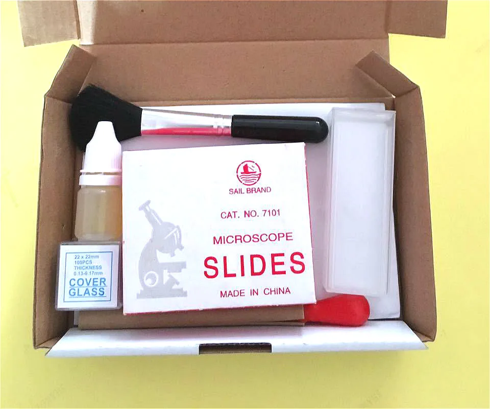 Микроскоп шлепанцы без задника с открытыми пальцами покровное стекло Комплект